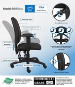 Boss Multi-Function Fabric Task Chair W/ Adjustable Arms, B3036-BK